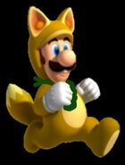 Tanooki Luigi with a scarf