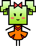 Mimi in her outfit worn in the intermission between Chapters 7 and 8 in Super Paper Mario.