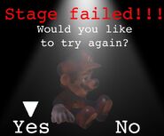 The screen when you fail a stage