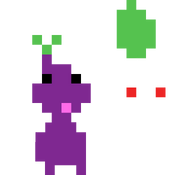 Purple and White Pikmin as a Mystery Mushroom Costume