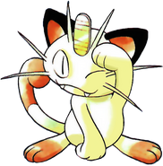 Ken Sugimori's original artwork for Meowth, for the Generation 1 games.
