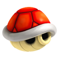 The Red Shell is like the Green Shell, but has a homing system that follows a player. It breaks when it hits the wall. Uncommon.t