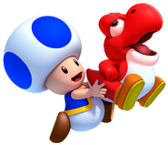 Blue Toad with Dash Baby Yoshi