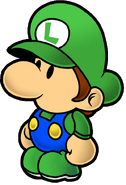 Baby Luigi as he appears in the Paper Smash Bros Series.