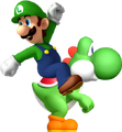 Luigi on Yoshi