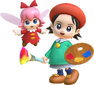 Adeleine and Ribbon in Kirby: Star Allies