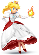 Fire Peach, as an alternate costume for Peach in Super Smash Bros. Riot.