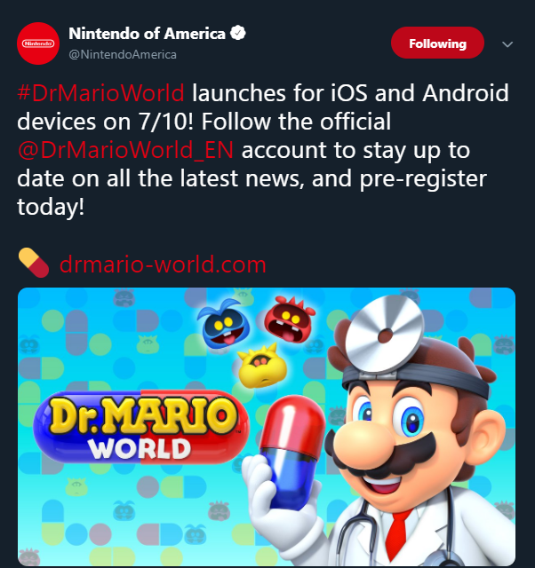 dr mario mobile release date