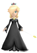 Rosalina wearing a black dress.