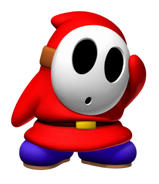 Shy Guy is a Tricky character. His Golden Ball is Spear Guy.