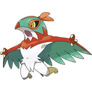 Hawlucha, a captain of the Brawn Nation and strives to be the strongest Pokémon ever in existence