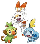 Grookey, Scorbunny, & Sobble