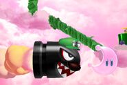 Luigi using a Banzai Bill to get a Power Moon in the Nimbus Road.