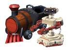 R.O.B. with his Barrel Train Cruiser