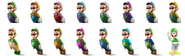 Luigi Alternate Costumes