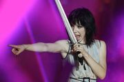 Carly Rae Jepsen with her Sword