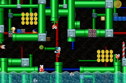 Ice Mario in Pipe Maze-2, Waterworks Drain.