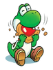 Yoshi eating a cookie.