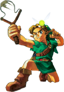 Artwork of Link and Reubell. NOTE: Link's artwork is reused from OoT.