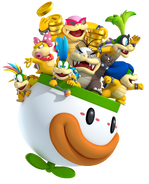 Koopalings can steal a thing from an enemy selected by a wheel