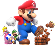 Mega Mario is a very rare power-up from NSMB. You can destroy every thing for a little time. You can transform your character with a Mega Mushroom