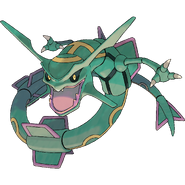 Rayquaza from the Boxart of Pokémon Emerald Version.