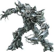 Megatron: The Evil Leader of the Decepticons, Megatron will do anything to destroy Optimus Prime, the Autobots, and the humans that infest Earth. He has a fusion cannon and can turn into a Cybertronian Jet.