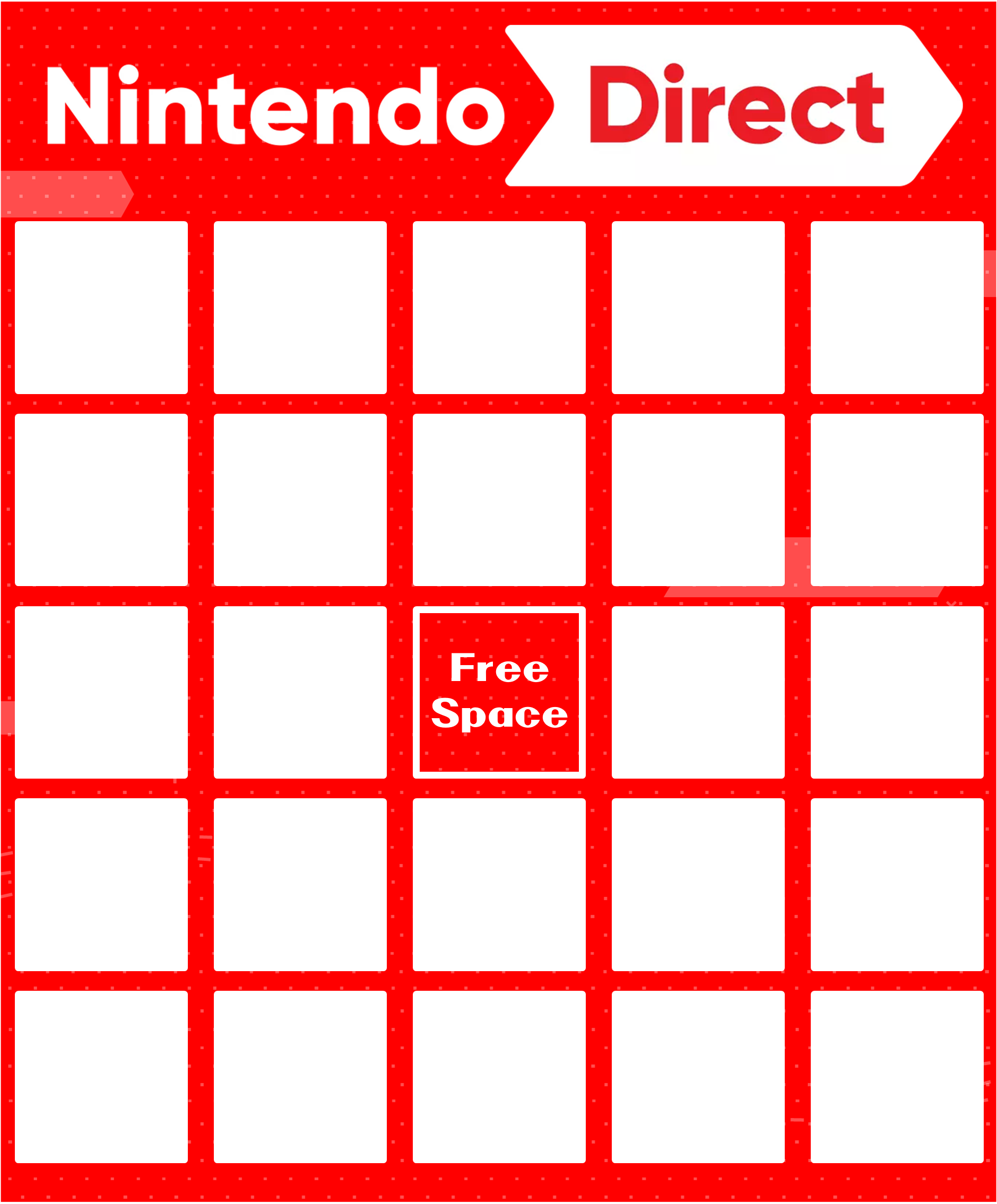Nintendo direct bingo - Comic Studio