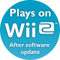 Games with this sticker play on Wii 2 after a software update. No additional accessories are required.