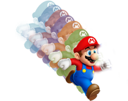 Technocolor Mario in Super Mario 3D Galaxy.