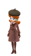 Daisy wearing a coat
