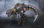 Grimlock: A transformer that transforms into a T-Rex, Grimlock was re-discovered by the Autobots in the Grand Canyon, and since then, he has been really useful for the Autobot cause. He can breathe fire.