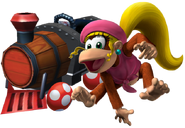 Dixie Kong with her Barrel Train