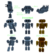 A reference sheet of Doormat showing him from various angles.