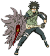 Kotetsu Hagane (Naruto): Passively, when used, increase Attack by 5 per cent and Lifesteal by 10 per cent. Actively, throws his Great Staff that deals AOE damage and a big chance to Imobilize enemies, and then gets his Great Staff and does a whirlwind that deals AOE damage and reduce Defense by 6 per cent per tick (stacked)