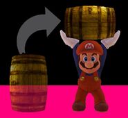 Mario picking up a barrel