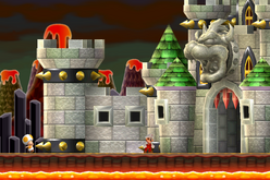 Mario and Blue Toad going into Bowser's Castle.