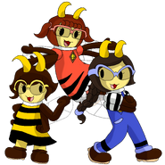 Group art of Brooke alongside Belle and Brittany.