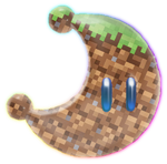 A minecraft-style dirt Power Moon