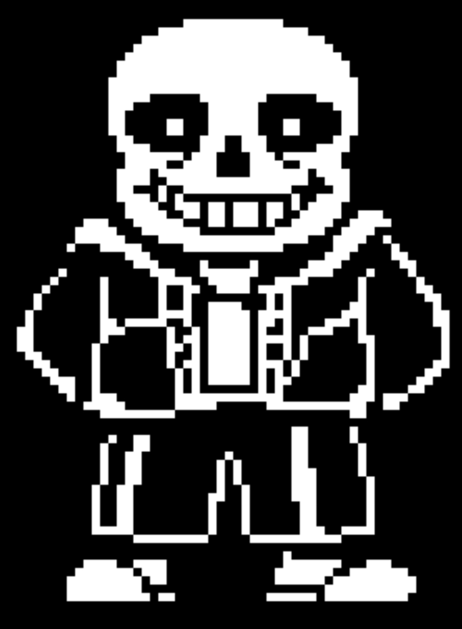 sans minecraft pixel art(i think i made the width 1 pixel short i