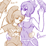 Aero and Beam, as drawn by Scyther.