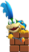 Lerry Koopa is the third Koopaling. He shoots with his Magic Rod and hides himself in blocks