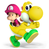Yellow Yoshi with Baby Luigi