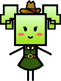 Mimi in her outfit worn in the intermissions between Chapters 3 and 4 in Super Paper Mario.