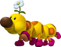 Wiggler. Wiggler are catterpilar like enemies. Better attack their head - if you attack body, they will become angry. You can find them at any time in Flower Paradise.