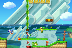 The first level to find Yoshi, Grass Ledge Steppes.