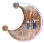 A wooden Power Moon