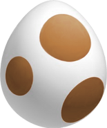 A brown Birdo Egg from New Super Mario Bros. D.I.Y.