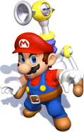 Mario wearing F.L.U.D.D.