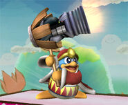 King Dedede using his cannon.